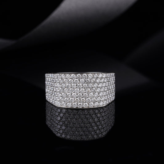 Men’s Hexagon Ring in Surgical Steel with Lab-Grown / Moissanite Diamonds