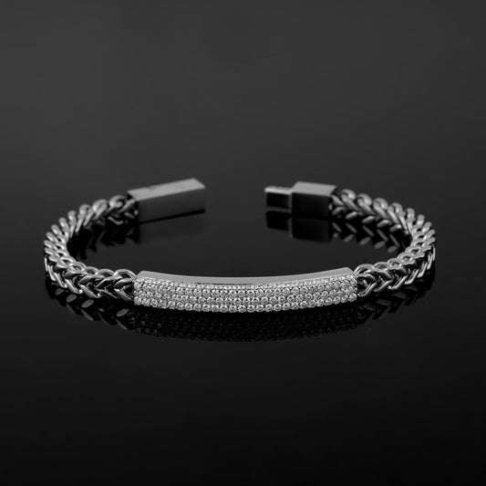 Luxury Men’s Bracelet with Lab Grown / Moissanite Diamonds – (316L) surgical steel Owerri Collection