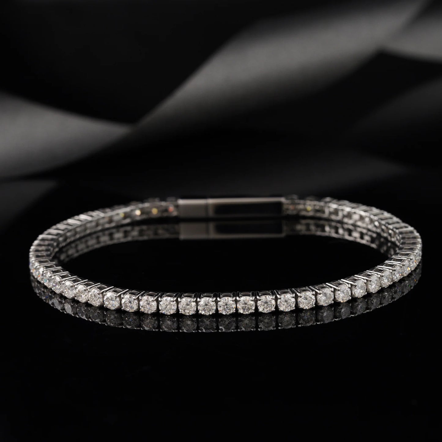 Round 0.10crt Stainless steel(316L), Tennis Bracelet with (Lab grown diamond / Moissanite Diamonds)