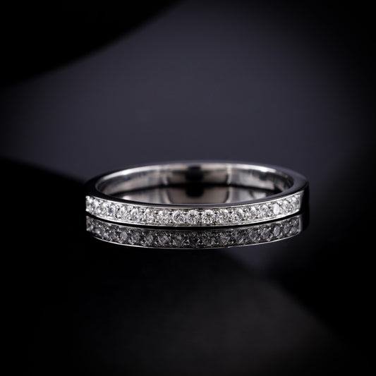 A Shining Surgical Stainless steel(316L), with Lab grown / Moissanite diamond Classic Band