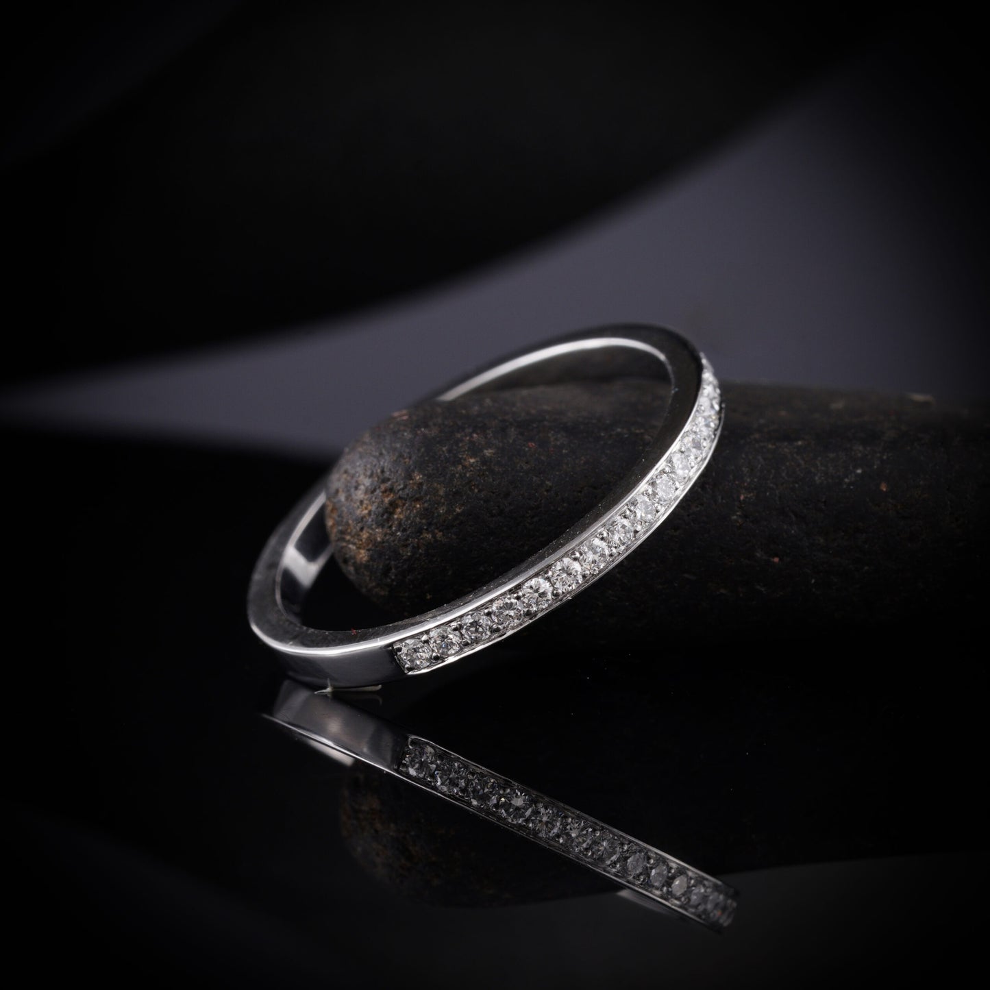 A Shining Surgical Stainless steel(316L), with Lab grown / Moissanite diamond Classic Band