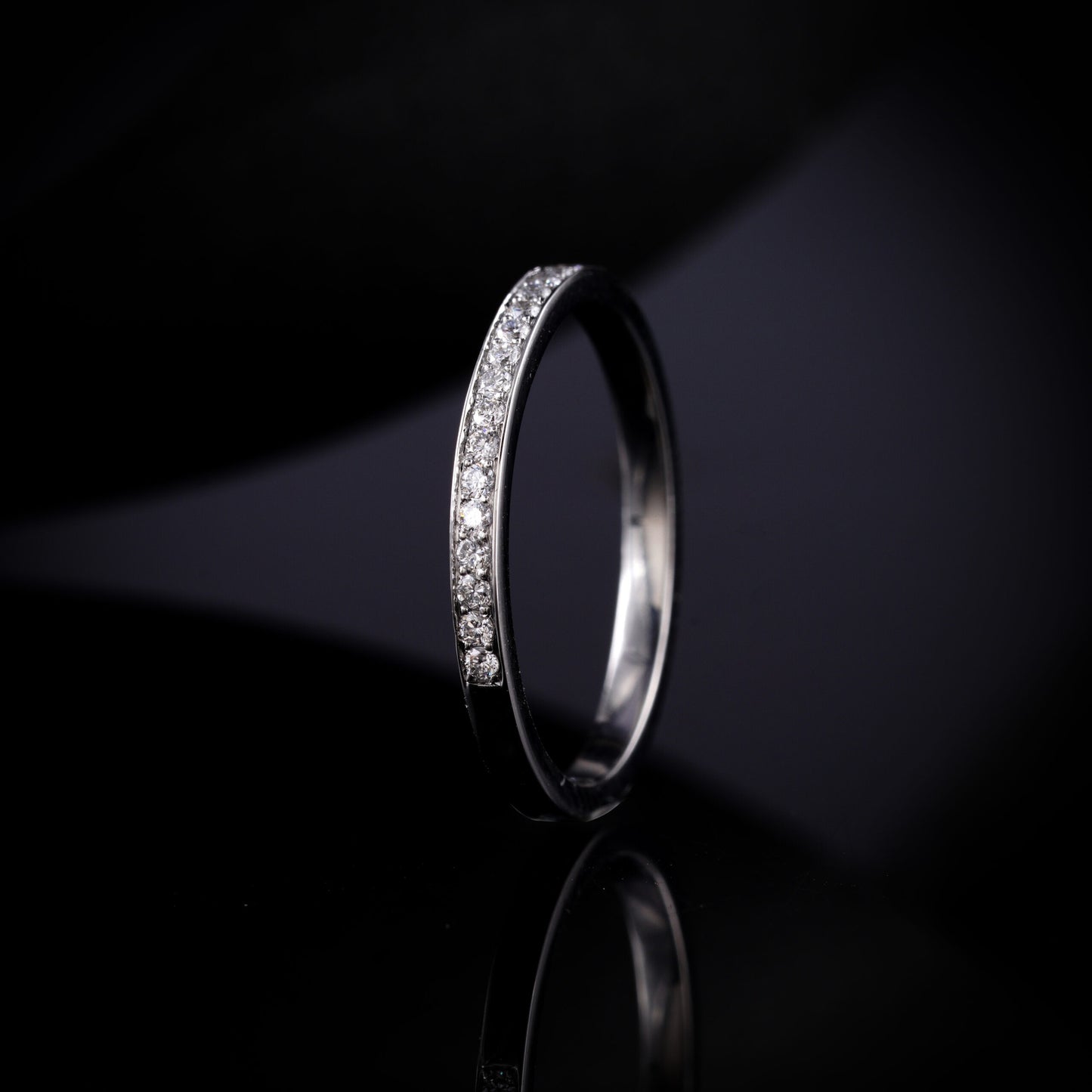 A Shining Surgical Stainless steel(316L), with Lab grown / Moissanite diamond Classic Band