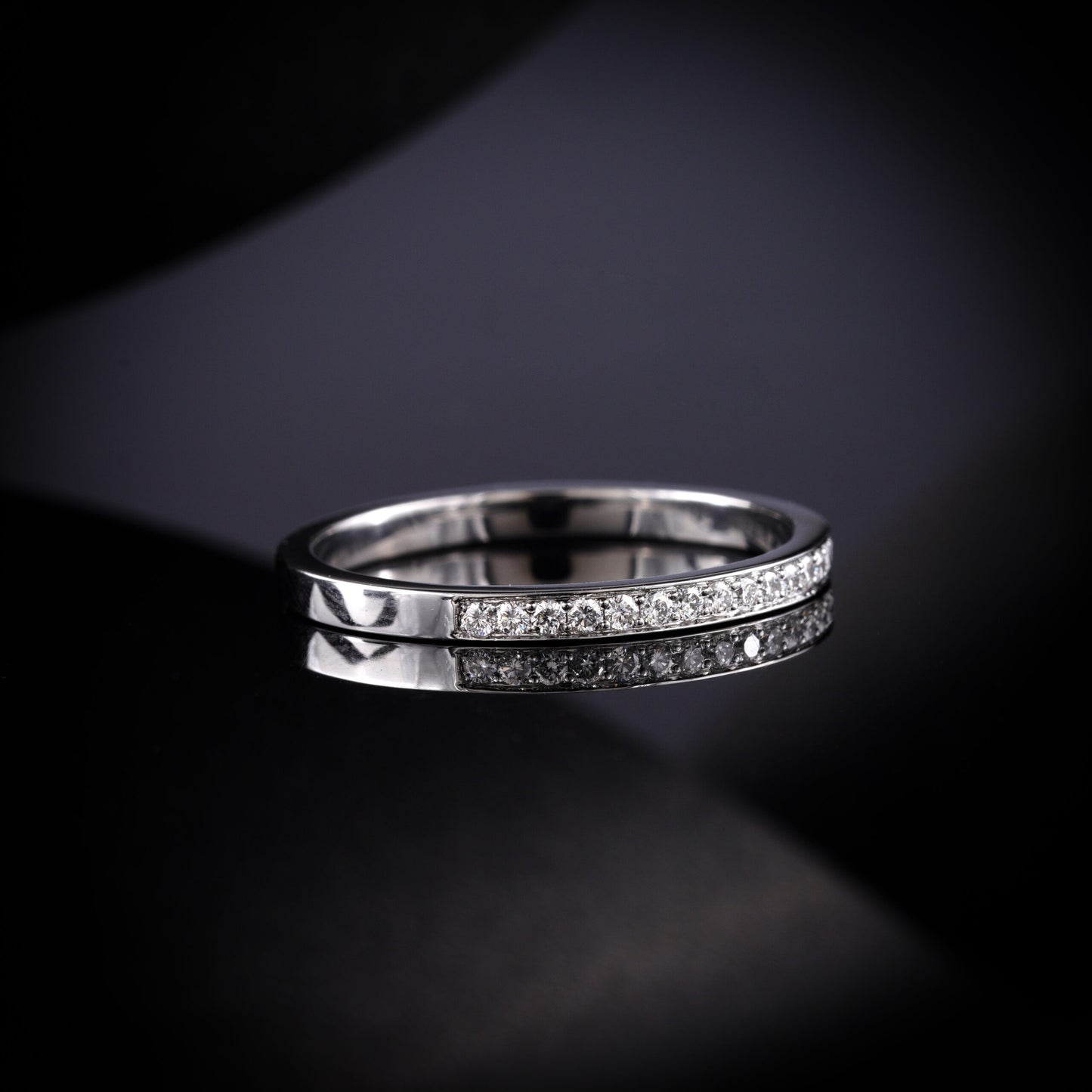 A Shining Surgical Stainless steel(316L), with Lab grown / Moissanite diamond Classic Band