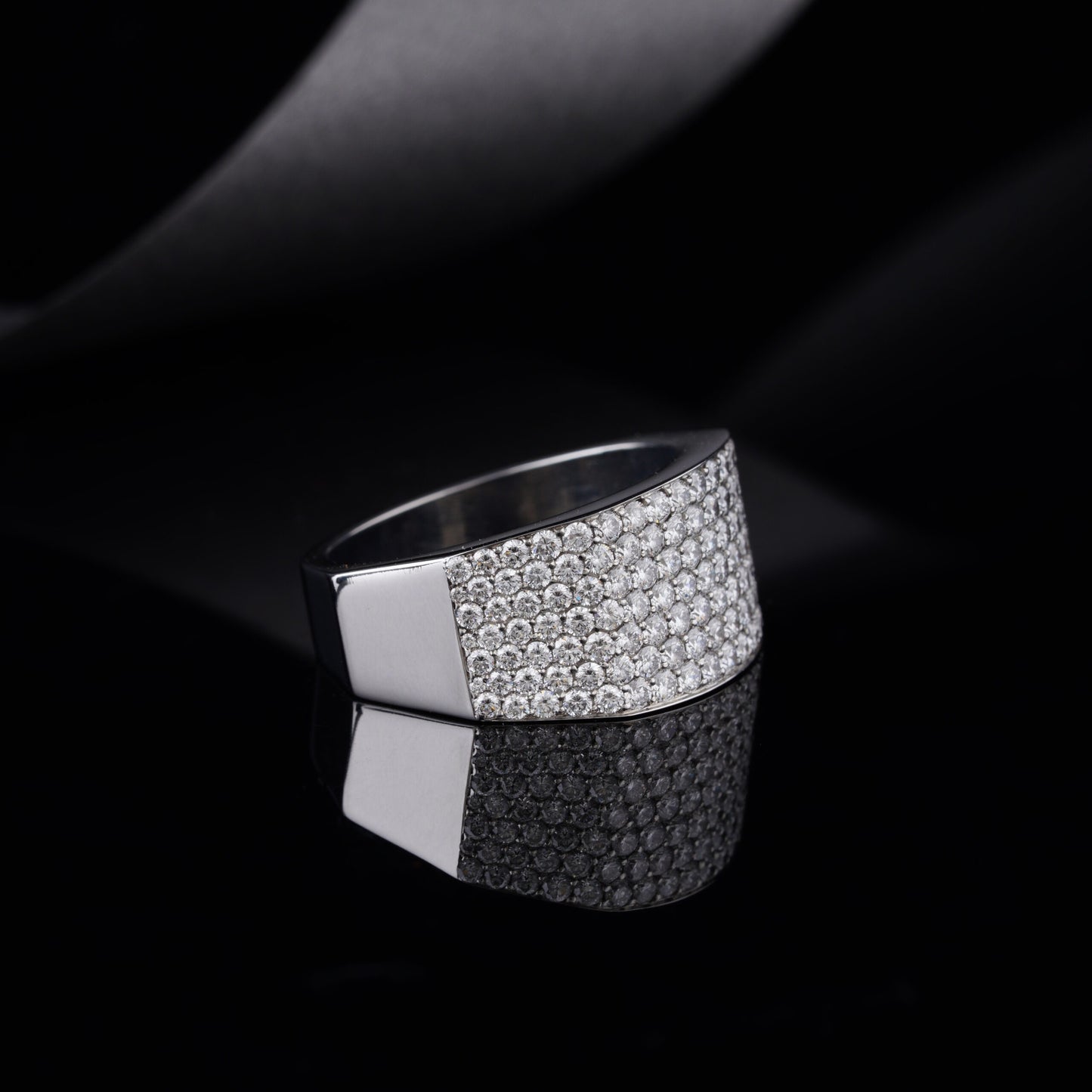 Men’s Hexagon Ring in Surgical Steel with Lab-Grown / Moissanite Diamonds