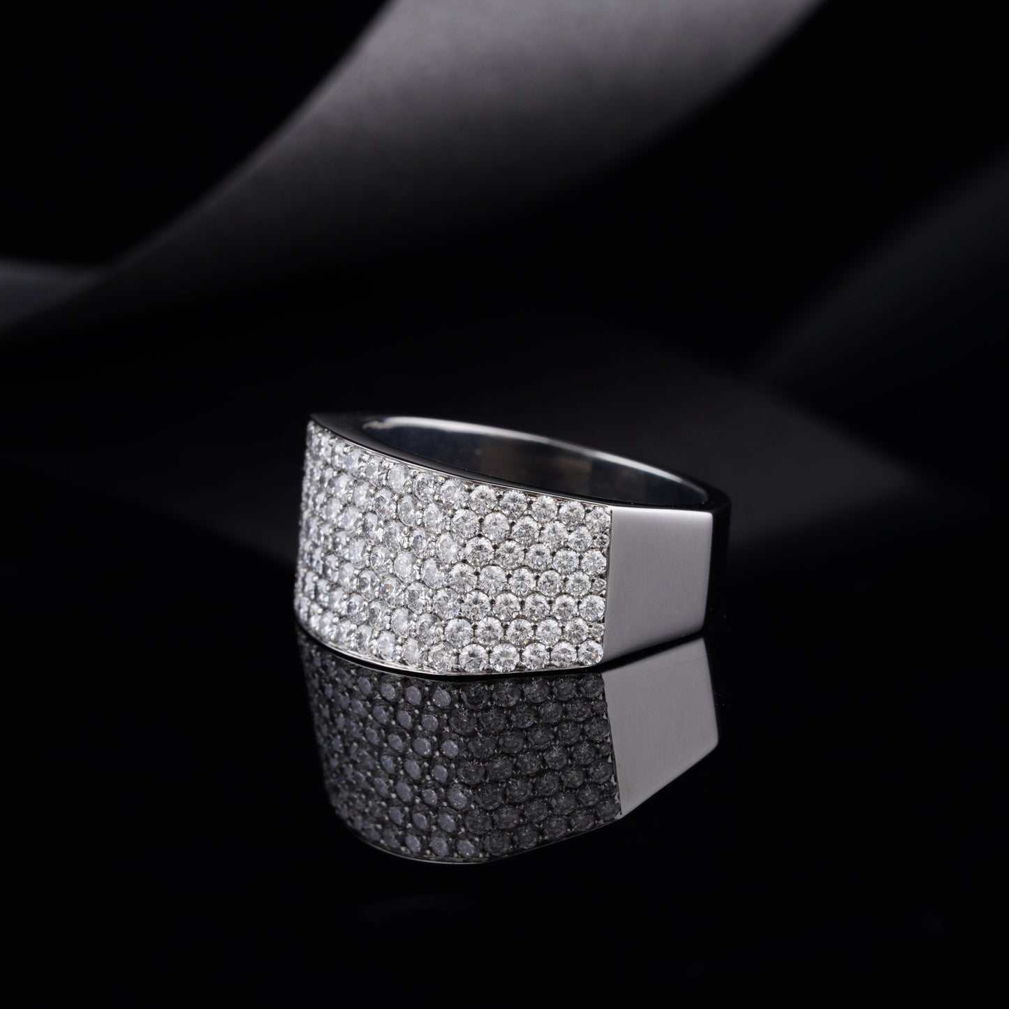 Men’s Hexagon Ring in Surgical Steel with Lab-Grown / Moissanite Diamonds